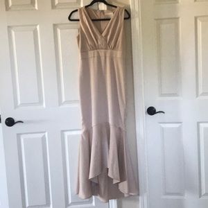 BHLDN by Anthropologie dress Fairbanks Satin Dress color Oyster size 2